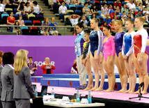 İdman gimnastikası üzrə fərdi çoxnövçülük yarışlarının finalı keçirilir. Bakı, Azərbaycan, 18 iyun 2015